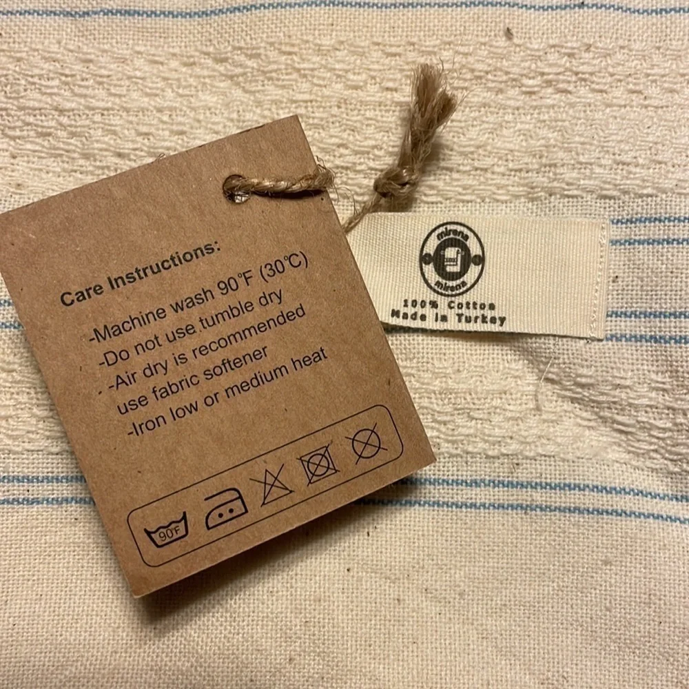 Brand New 100% Cotton Turkish Beach Towel Lightweight Light Blue 37”x71”